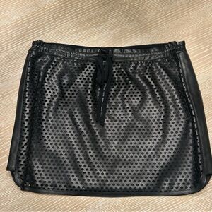 Bailey 44 vegan black Leather perforated mini skirt. Medium whimsygoth edgy